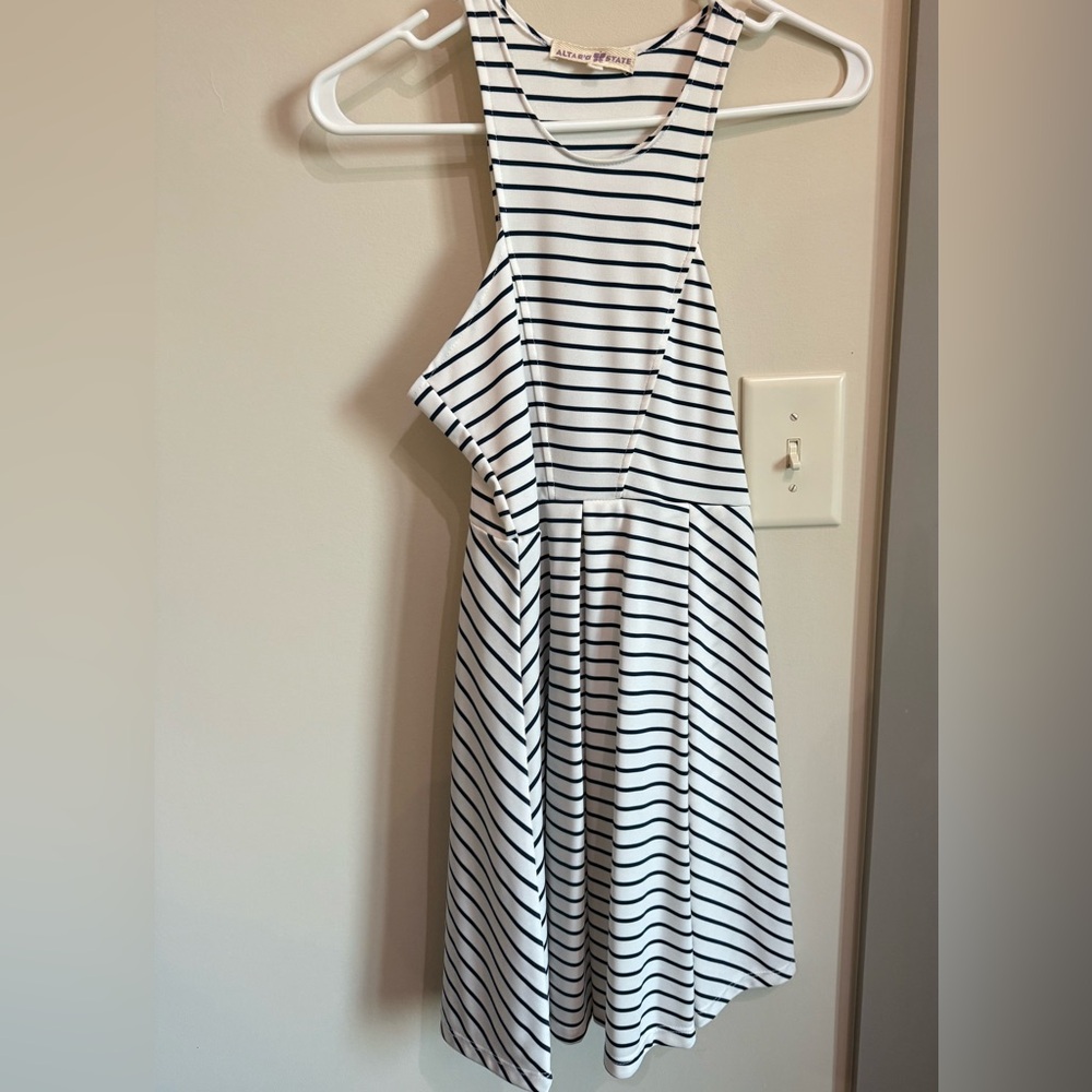 Altar'd State Navy and White Striped Dress